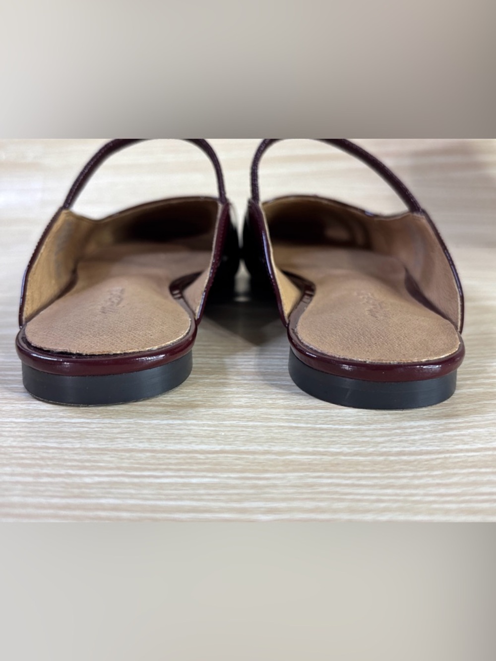 Madewell Burgundy Patent Leather Mary Jane Flats Womens Slip On - Picture 6 of 7